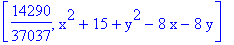 [14290/37037, x^2+15+y^2-8*x-8*y]